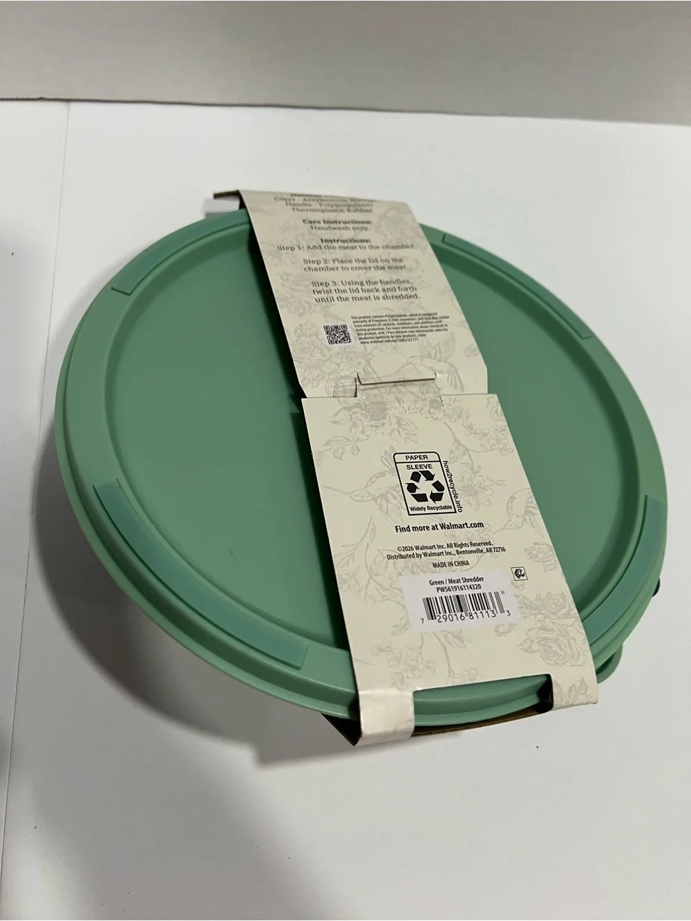 The Pioneer Woman Sage Green Meat Shredder with Dual Handle Grips